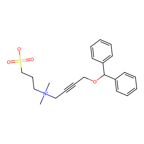 3-{[4-(Diphenylmethoxy)but-2-yn-1-yl](dimethyl)ammonio}propane-1-sulfonate structure