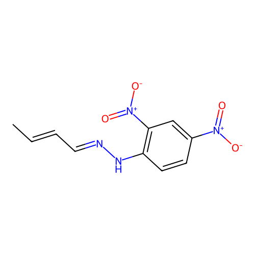 1-(But-2-en-1-ylidene)-2-(2,4-dinitrophenyl)hydrazine structure