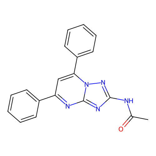 N-(5,7-diphenyl-[1,2,4]triazolo[1,5-a]pyrimidin-2-yl)acetamide structure