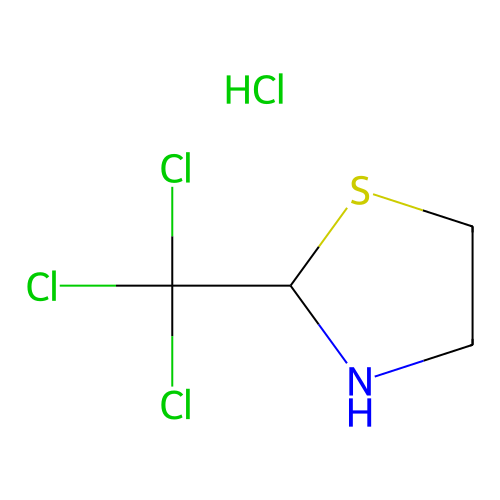 Thiazolidine, 2-trichloromethyl-, hydrochloride structure