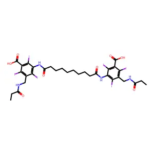 Benzoic acid, 3,3'-(sebacoyldiimino)bis(5-(propionamidomethyl)-2,4,6-triiodo- structure