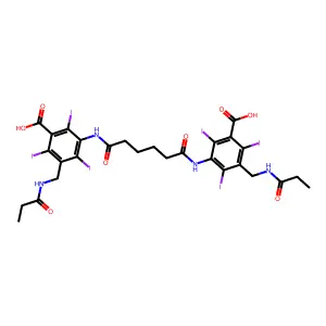 Benzoic acid, 3,3'-(adipoyldiimino)bis(5-(propionamidomethyl)-2,4,6-triiodo- structure