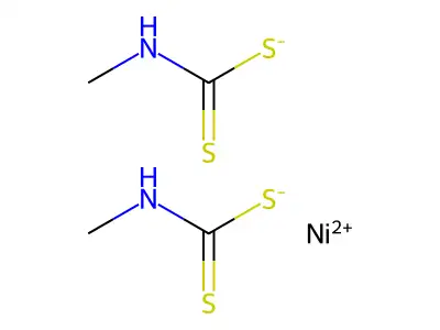 Bis[(methylcarbamothioyl)sulfanyl]nickel structure