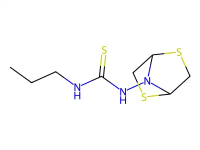 N-(2,5-Dithia-7-azabicyclo(2.2.1)hept-7-yl)-N'-propylthiourea structure