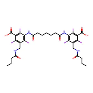 Benzoic acid, 3,3'-(pimeloyldiimino)bis(5-(butyramidomethyl)-2,4,6-triiodo- structure