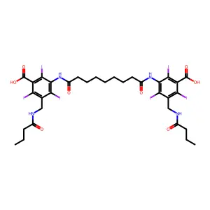 Benzoic acid, 3,3'-(azelaoyldiimino)bis(5-(butyramidomethyl)-2,4,6-triiodo- structure