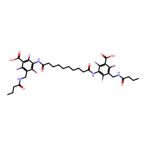Benzoic acid, 3,3'-(sebacoyldiimino)bis(5-(butyramidomethyl)-2,4,6-triiodo- structure