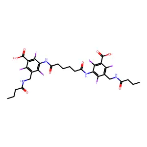 Benzoic acid, 3,3'-(adipoyldiimino)bis(5-(butyramidomethyl)-2,4,6-triiodo- structure