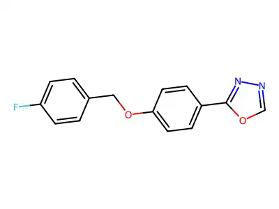 2-[4-[(4-Fluorophenyl)methoxy]phenyl]-1,3,4-oxadiazole structure