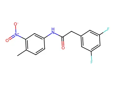 2-(3,5-difluorophenyl)-N-(4-methyl-3-nitrophenyl)acetamide structure