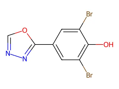 2,6-Dibromo-4-(1,3,4-oxadiazol-2-yl)phenol structure