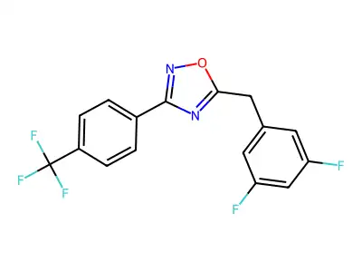 5-[(3,5-Difluorophenyl)methyl]-3-[4-(trifluoromethyl)phenyl]-1,2,4-oxadiazole structure