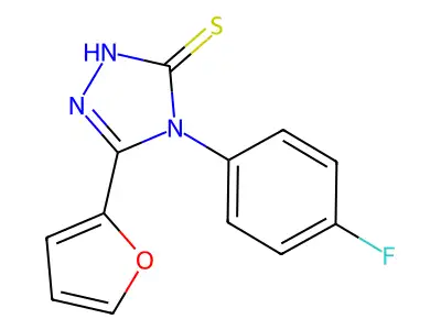 4-(4-fluorophenyl)-5-(furan-2-yl)-4H-1,2,4-triazole-3-thiol structure