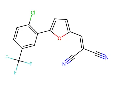 2-({5-[2-Chloro-5-(trifluoromethyl)phenyl]-2-furyl}methylene)malononitrile structure
