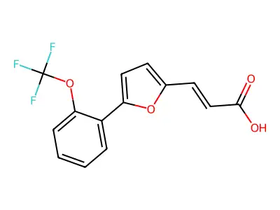 3-[5-[2-(Trifluoromethoxy)phenyl]furan-2-yl]prop-2-enoic acid structure