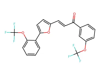1-[3-(Trifluoromethoxy)phenyl]-3-[5-[2-(trifluoromethoxy)phenyl]-2-furanyl]-2-propen-1-one structure