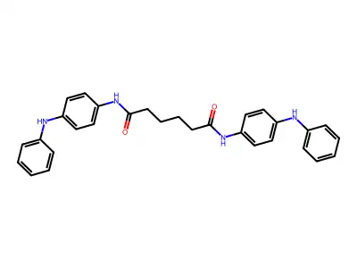 N,N'-bis(4-anilinophenyl)hexanediamide structure