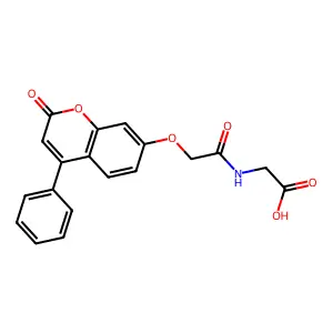 N-{[(2-oxo-4-phenyl-2H-chromen-7-yl)oxy]acetyl}glycine structure