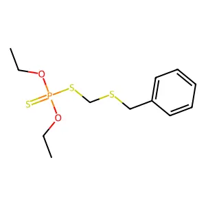 Phosphorodithioic acid, S-((benzylthio)methyl) O,O-diethyl ester structure