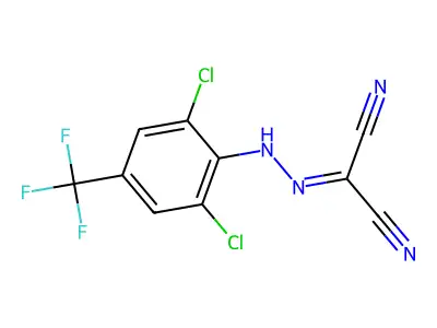 2-[2-[2,6-Dichloro-4-(trifluoromethyl)phenyl]hydrazinylidene]propanedinitrile structure