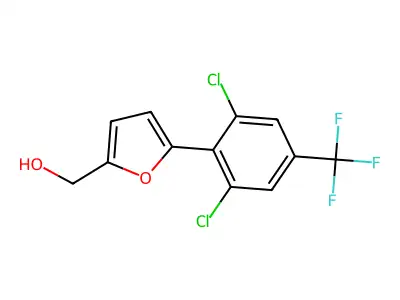 {5-[2,6-Dichloro-4-(trifluoromethyl)phenyl]-2-furyl}methanol structure