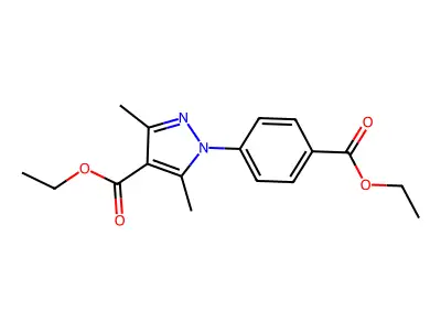ethyl 1-(4-ethoxycarbonylphenyl)-3,5-dimethylpyrazole-4-carboxylate structure