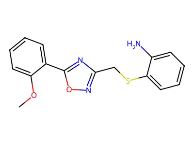 2-({[5-(2-Methoxyphenyl)-1,2,4-oxadiazol-3-yl]methyl}thio)aniline structure