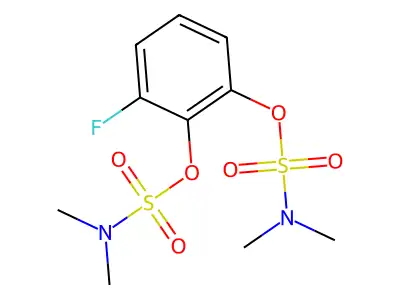 Sulfamic acid, dimethyl-, 3-fluoro-1,2-phenylene ester structure