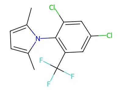 1-[2,4-dichloro-6-(trifluoromethyl)phenyl]-2,5-dimethyl-1H-pyrrole structure