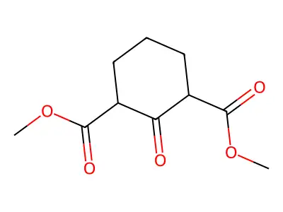 Dimethyl 2-oxocyclohexane-1,3-dicarboxylate structure