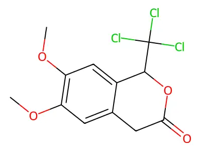6,7-dimethoxy-1-(trichloromethyl)-1,4-dihydro-3H-2-benzopyran-3-one structure
