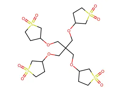 Thiophene, 3,3',3'',3'''-(neopentanetetrayltetraoxy)tetrakis[tetrahydro-, 1,1,1',1',1'',1'',1''',1'''-octaoxide structure