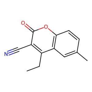 3-Cyano-4-ethyl-6-methylcoumarin structure