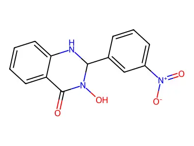 3-Hydroxy-2-(3-nitrophenyl)-1,2-dihydroquinazolin-4-one structure