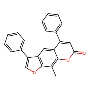 9-methyl-3,5-diphenyl-7H-furo[3,2-g]chromen-7-one structure