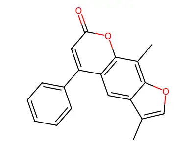 3,9-dimethyl-5-phenyl-7H-furo[3,2-g]chromen-7-one structure