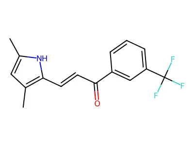 3-(3,5-dimethyl-1H-pyrrol-2-yl)-1-[3-(trifluoromethyl)phenyl]prop-2-en-1-one structure