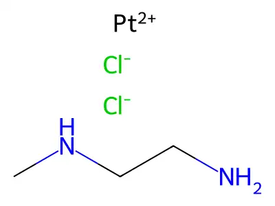 Platinum (II), dichloro(N-methylethylenediammine)-, (+-)- structure