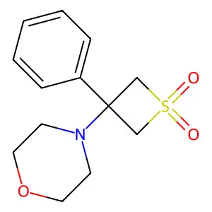 3-Morpholin-4-yl-3-phenylthietane 1,1-dioxide structure