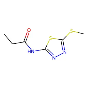 N-(5-methylsulfanyl-1,3,4-thiadiazol-2-yl)propanamide structure