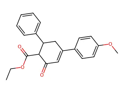 ethyl 4-(4-methoxyphenyl)-2-oxo-6-phenyl-3-cyclohexene-1-carboxylate structure
