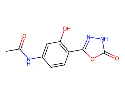 Acetanilide, 3'-hydroxy-4'-(5-hydroxy-1,3,4-oxadiazol-2-yl)- structure