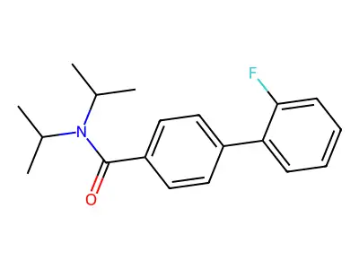 4-(2-fluorophenyl)-N,N-di(propan-2-yl)benzamide structure