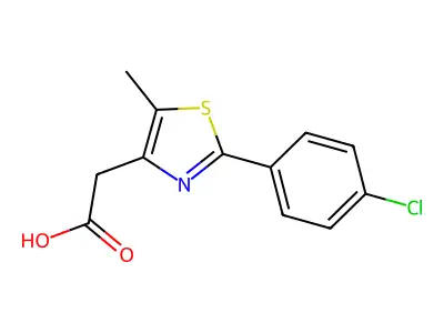 2-[2-(4-Chlorophenyl)-5-methyl-1,3-thiazol-4-yl]acetic acid structure