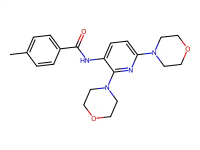 N-(2,6-Di-4-morpholinyl-3-pyridinyl)-4-methylbenzamide structure