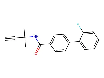 N-(1,1-Dimethyl-2-propyn-1-yl)-2'-fluoro[1,1'-biphenyl]-4-carboxamide structure