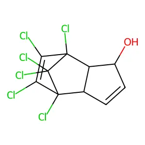 4,5,6,7,8,8-Hexachloro-3a,4,7,7a-tetrahydro-4,7-methano-1H-inden-1-ol structure