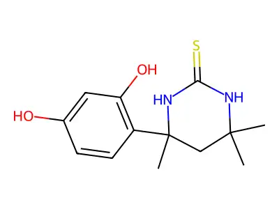 4-(2,4-Dihydroxyphenyl)-4,6,6-trimethyl-1,3-diazinane-2-thione structure