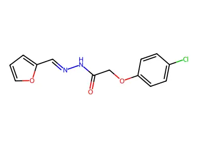 2-(4-chlorophenoxy)-N-(furan-2-ylmethylideneamino)acetamide structure