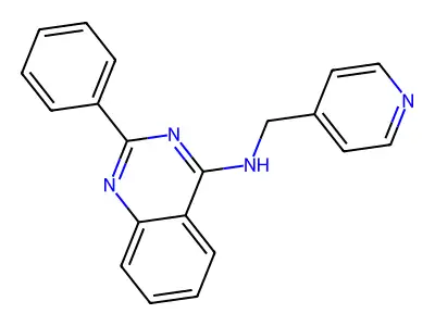 2-phenyl-N-(pyridin-4-ylmethyl)quinazolin-4-amine structure